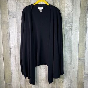 e’lana by Tanner Size 3 Black Open Front Cardigan Sweater Rayon/Nylon Blend
